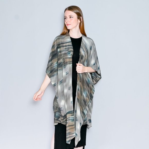 247. VINTAGE Aliki Yamani Creations Silk Kaftan OS - Picture 1 of 10